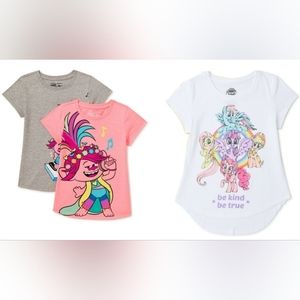 3 Shirts! DreamWorks Trolls Tees & My Little Pony Be Kind Be True Tee XS 4-5